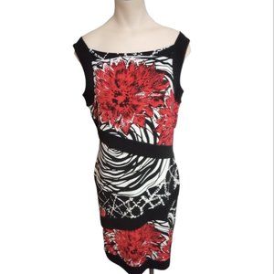 Eva Vorro Sleeveless Black/White/Red Dress - Large
